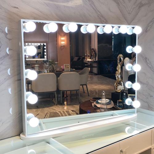 Modern Vanity Black Wooden Dressing Hollywood Makeup Mirror with Lighted Bulbs
